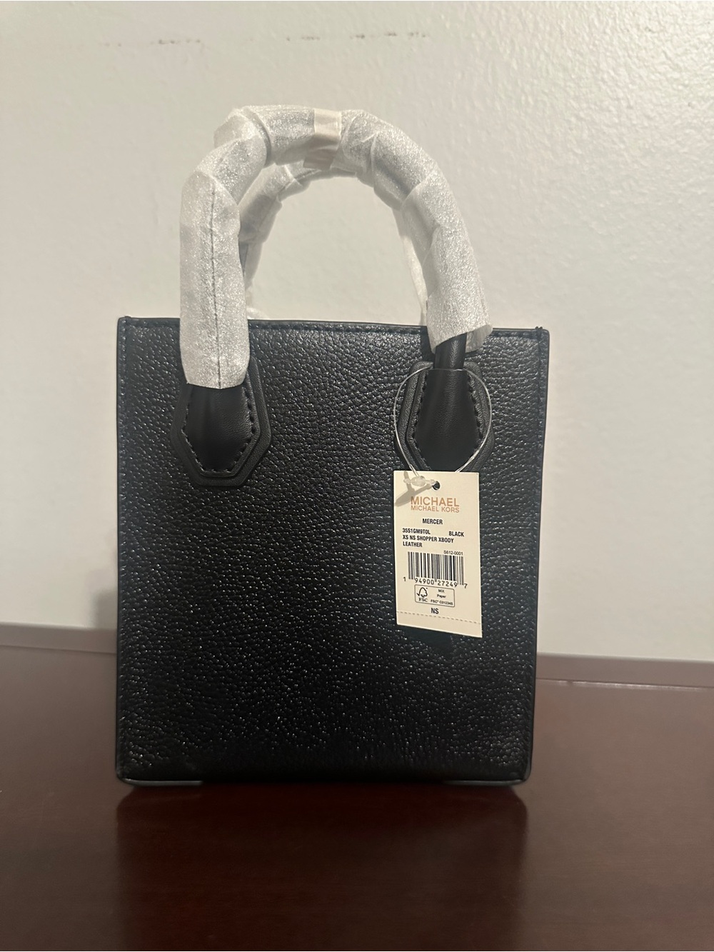 Michael Kors Mercer Pebble Leather Top Handle Bag with Padlock